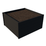 Duurzame vierkante bloembak type Rotterdam 9 - 120 x 120 cm - Afbeelding 4